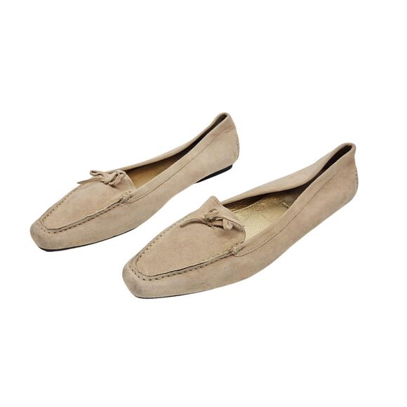 Prada Beige Suede Leather Pointed Loafers Made in Italy Size 39 - Picture 5 of 6